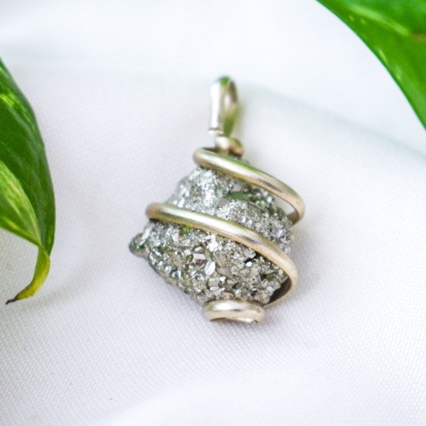 Producto - Dije Pirita Grande en Alpaca