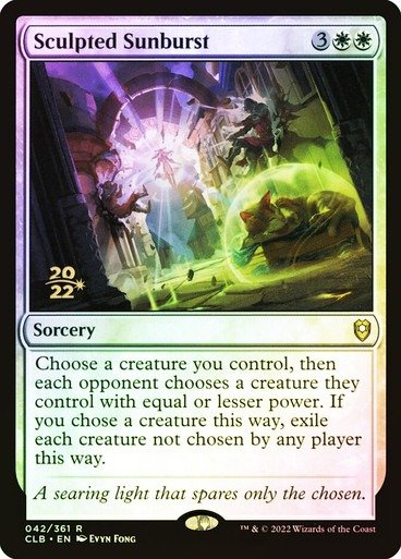 Producto - Sculpted Sunburst Prerelease Foil  Commander Legends: Battle for Baldur's Gate