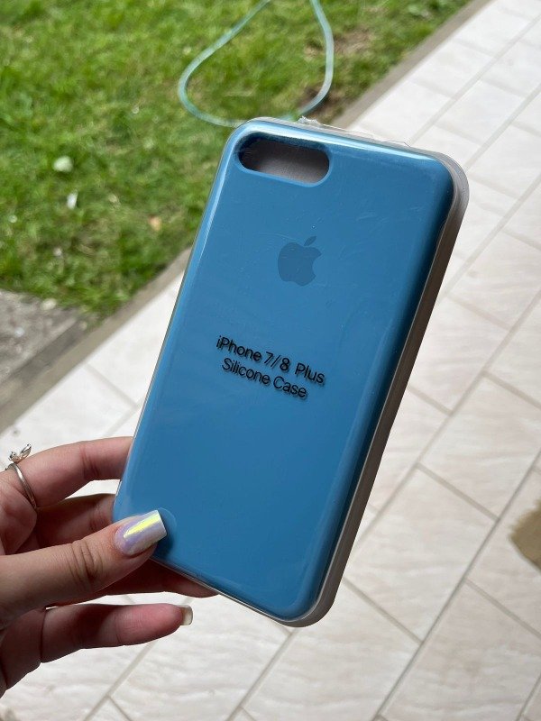 Producto - Iph 7 plus y iph 8 plus silicosa case azul claro