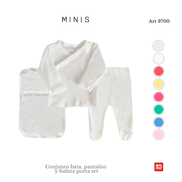 Producto - Conjunto bata, medio osito y babita porta set