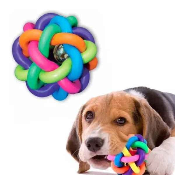 Producto - Pelota Trenzada Con Cascabel Para Perros Gatos 5.5 Cm - 4