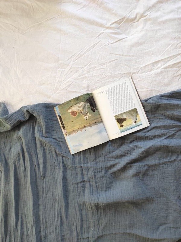 Producto - MANTA DE GASA DOBLE AZUL