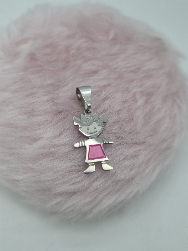 Producto - Dije acero quirurgico nene/nena esmalt
