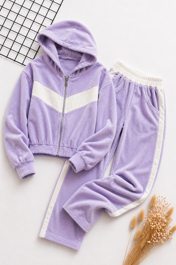 Producto - CONJUNTO TRENDY LILA (CAMPERA + PALAZO)