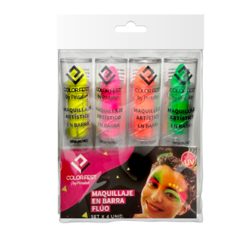 Producto - set x4 unid maquillaje en barra fluo