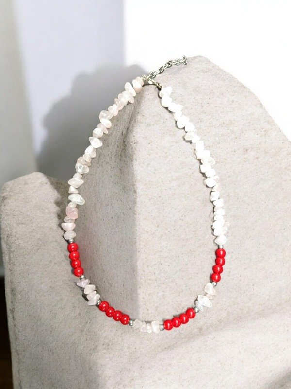 Producto - Collar cuarzo rosa y coral