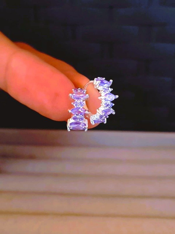 Producto - Argollas lila Plata Laminada