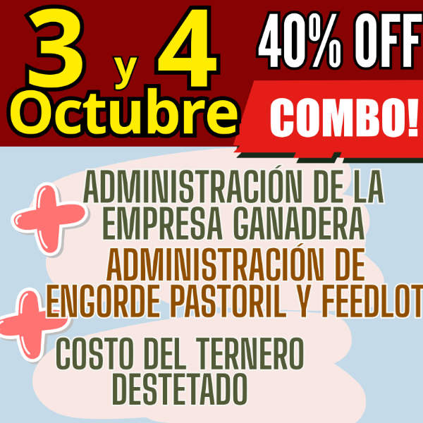 Producto - COMBO 3 CURSOS:Gestión Ganadera + Costo del Ternero + Engorde Pastoril y Feedlot - 0