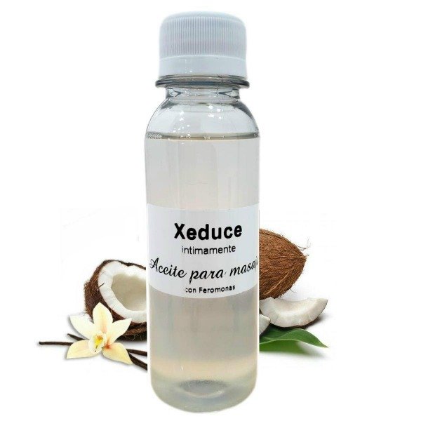 Producto - Aceite sedoso para masajes con feromonas y aceite esencial de Vainilla y Coco