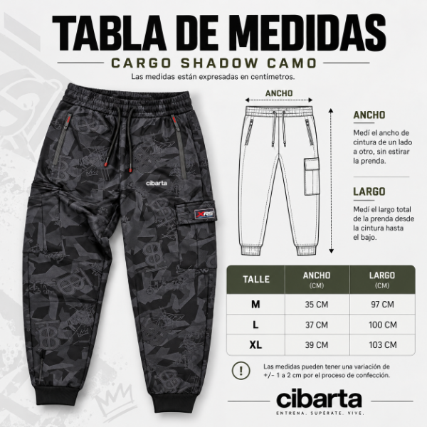 Producto - Pantalón Cargo Shadow Camo Negro - 1