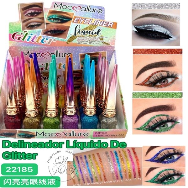 Producto - CAJA X24 Delineador De Ojos Liquido GLITTER 22185