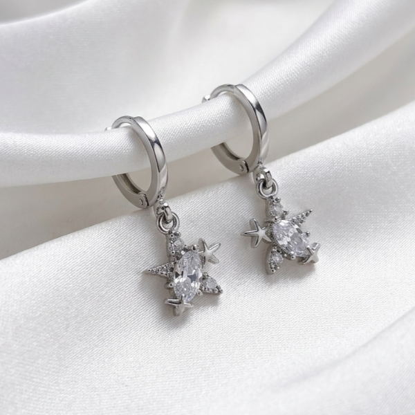 Producto - Aros estrella con strass - Acero