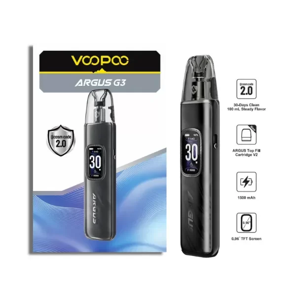 Producto - VOOPOO ARGUS G3 POD KIT - CARTUCHOS DE 3ML (ORIGINAL- MIDNIGHT BLACK)