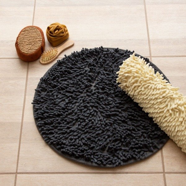 Producto - Alfombra Shaggy Circular Gris