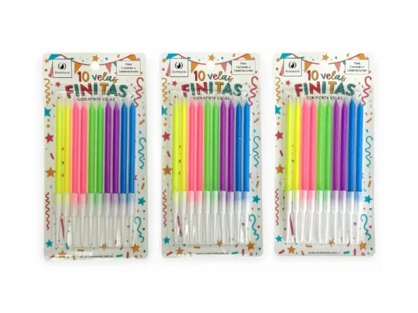 Producto - Velas Finitas Fluo (10 unidades)