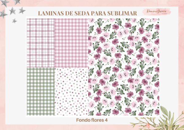 Producto - Laminas de seda para sublimar - Fondo flores 4