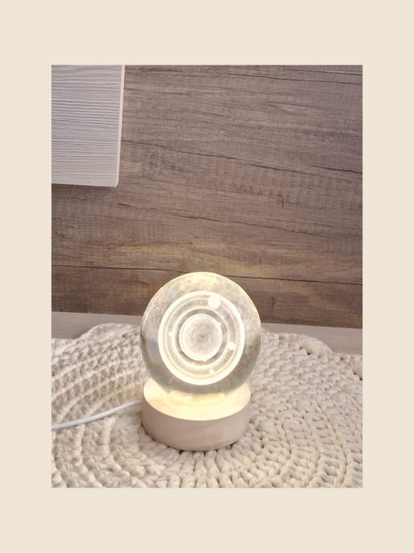 Producto - Lámpara esfera de vidrio 3D "Saturno"