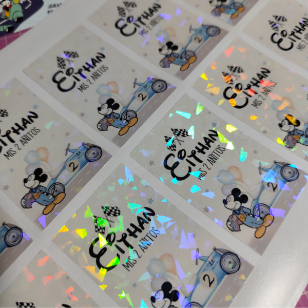 Producto - Stickers/tarjetas holográficos. (Plancha A4) - 2