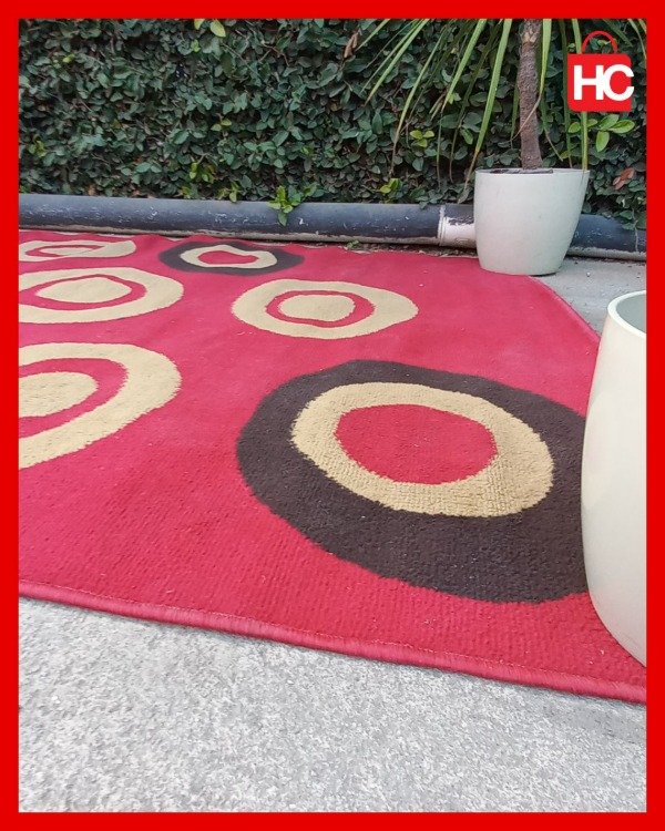 Producto - Alfombra de living / dormitorio con diseño de círculos geométricos - 3