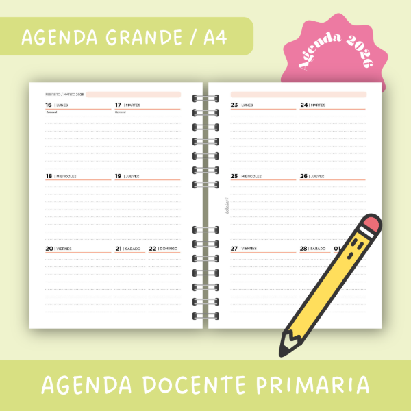 Producto - Agenda Grande 2026 - Docentes primaria o inicial
