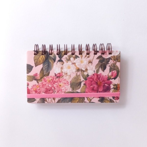 Producto - Agenda 2026 Anillada Pocket (9x16cm) Semana a la Vista - Floral de Rosas