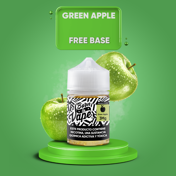 Producto - (FREEBASE) BORN TO VAPE 60ML 3MG - GREEN APPLE