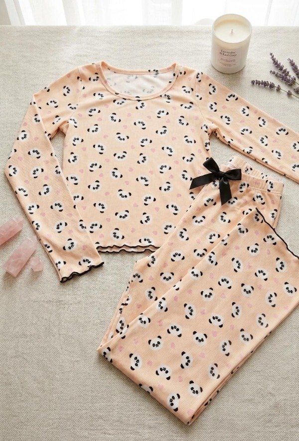 Producto - Pijama morley panda amarillo 7106B