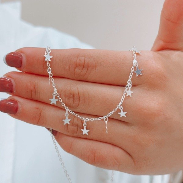Producto - Conjunto Choker  Laminado Estrella Plata 925 - 0