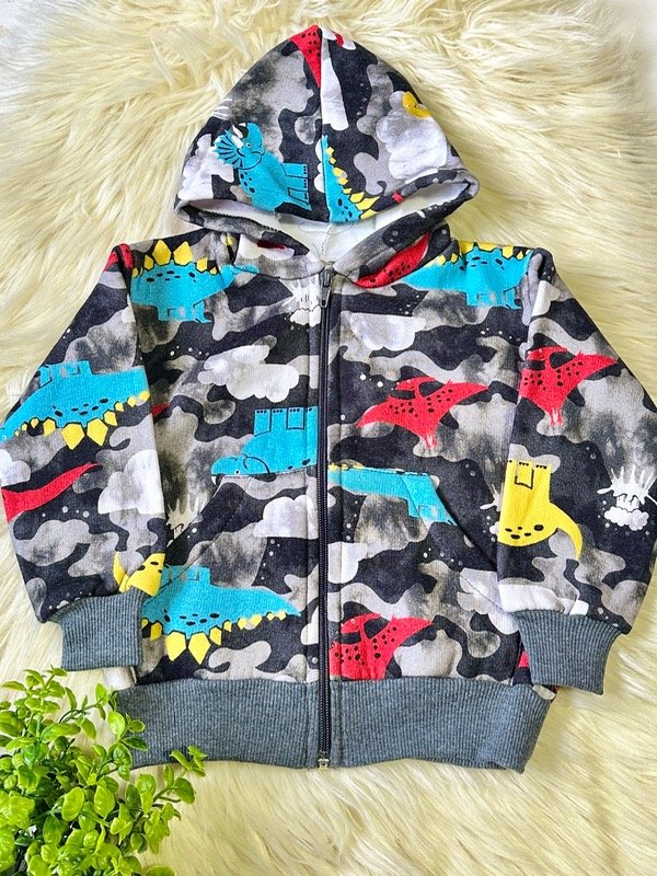 Producto - CAMPERA ESTAMPADA FRIZA DINO COLORIDA