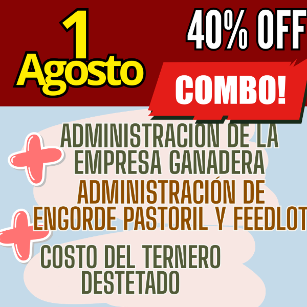 Producto - COMBO 3 CURSOS:Gestión Ganadera + Costo del Ternero + Engorde Pastoril y Feedlot