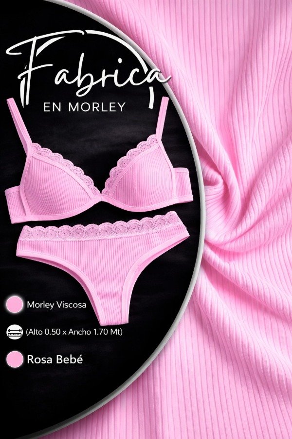 Producto - Morley Viscosa Rosa Bebé. Ancho: 1.70 mt. (por 1/2 metro)