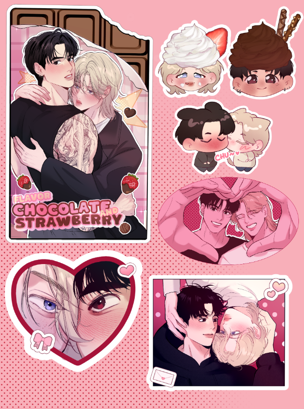 Producto - Sticker Pack "Chocolate and Strawberry"