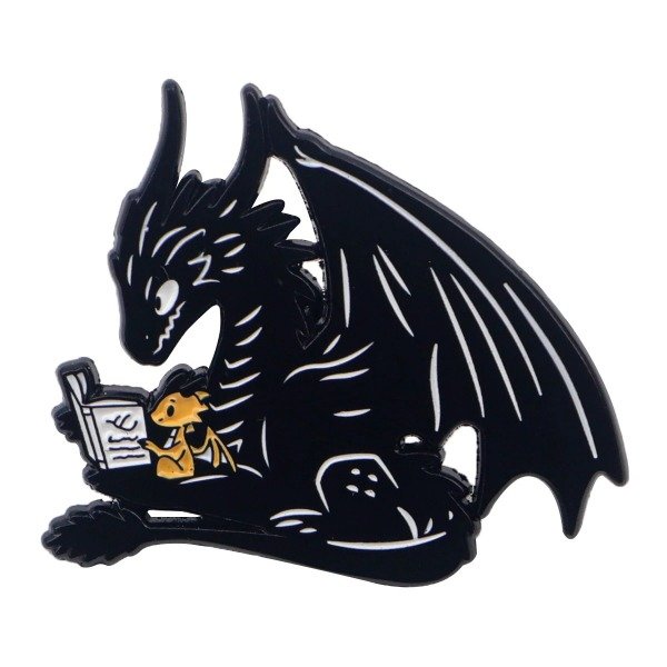 Producto - Pin Bookish - Tairn y Andarna Fourth Wing leyendo