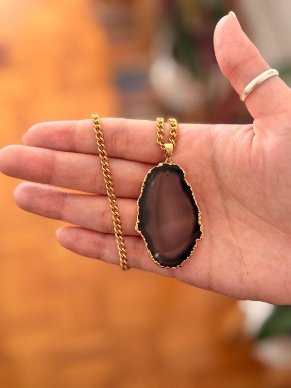 Producto - Collar Amor - Agata Negra con cadena AD 2