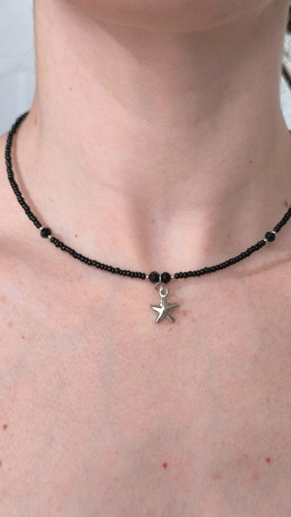 Producto - Choker Estrella Mar (Colores Negro/Rosa)