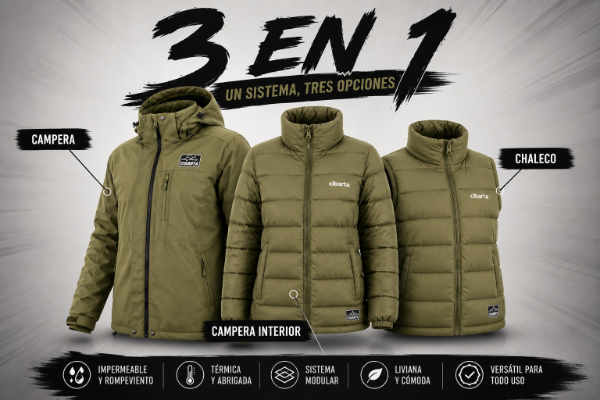 Producto - Campera Cibarta Modelo 3 en 1 verde