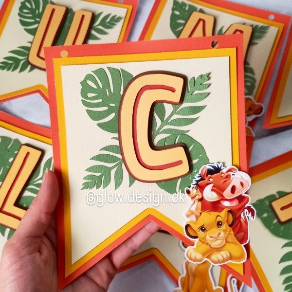 Producto - Banderín 3D Rey León