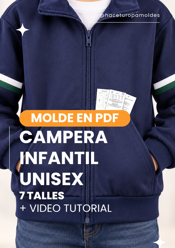 Producto - MOLDE CAMPERA INFANTIL UNISEX + VIDEO TUTORIAL - 0