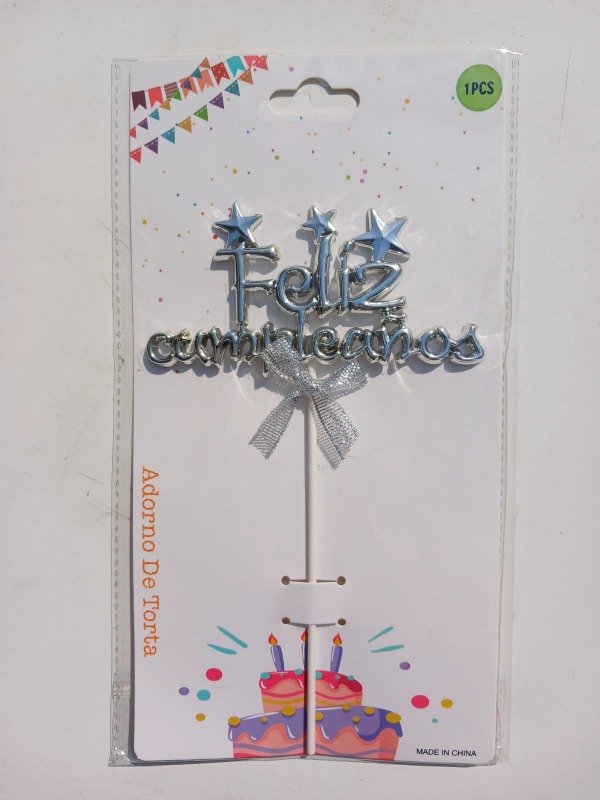 Producto - Cake Topper Acrílico "FC" Metalizado M01