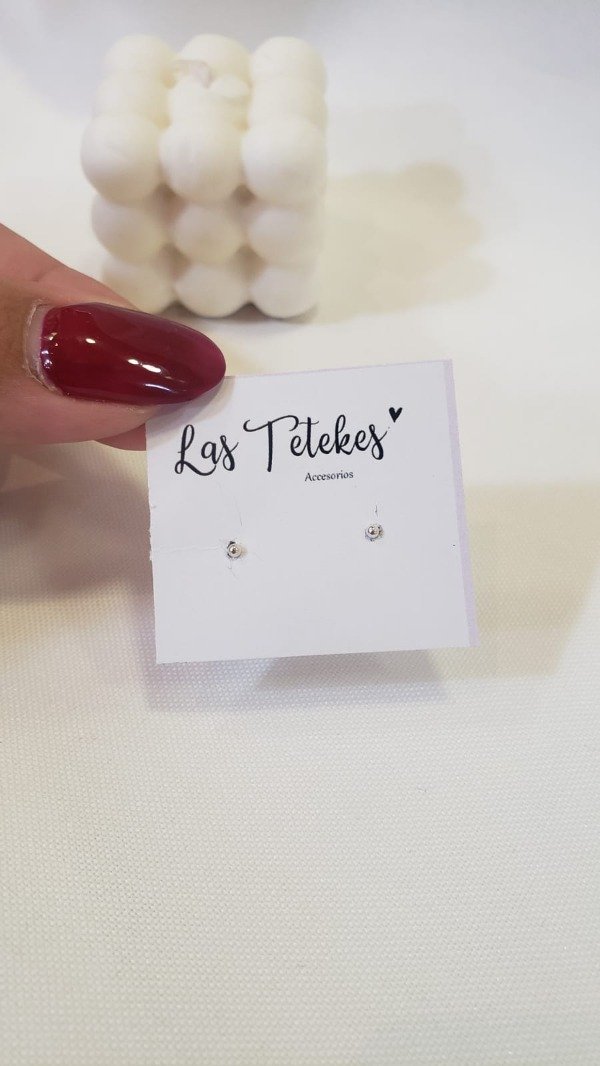 Producto - Aros perlita plateada