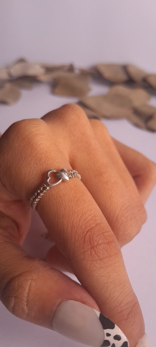 Producto - Anillo plata dos corazoncitos