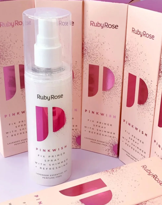 Producto - Primer/fijador ruby rose fix con shimmer rosa