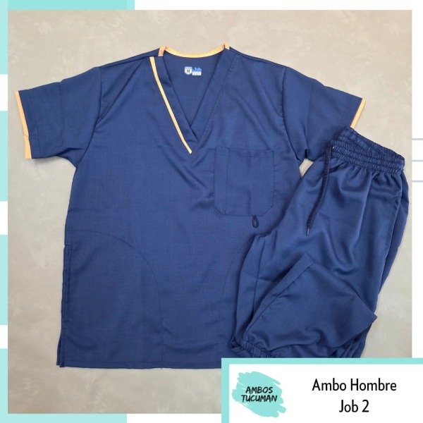 Producto - Ambo Eco Azul Detalle Naranja
