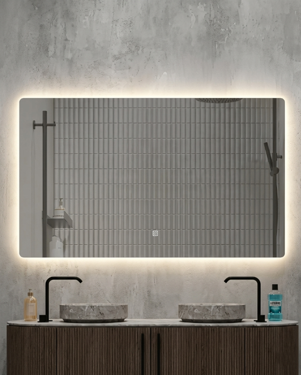 Producto - Espejo Rectangular Con Luz Led 120x80x2cm