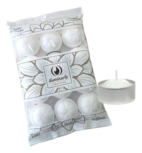Producto - Velas de Noche Blanca Iluminarte x 12