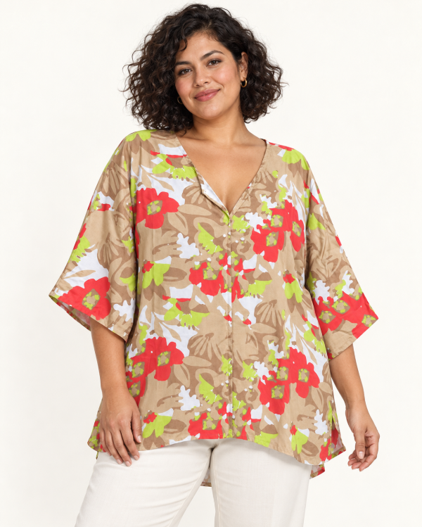 Producto - Blusa Lino Elastizado Manga 3/4 - 1