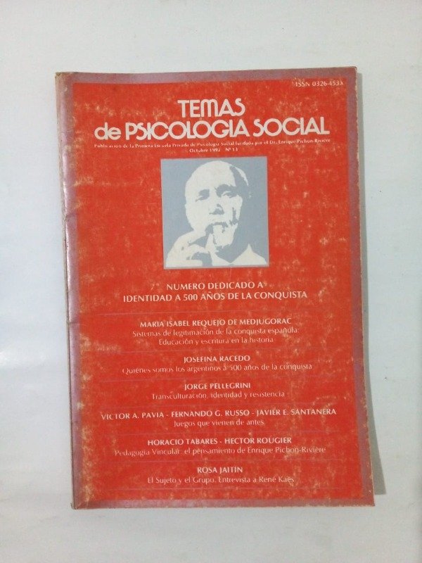 Producto - Temas de psicología social #13 - Octubre 1992 - Racedo Pellegrini Jaitin