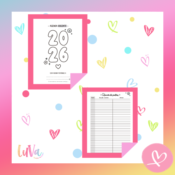 Producto - Agenda Docente Secundaria 2026 con frases e ilustraciones