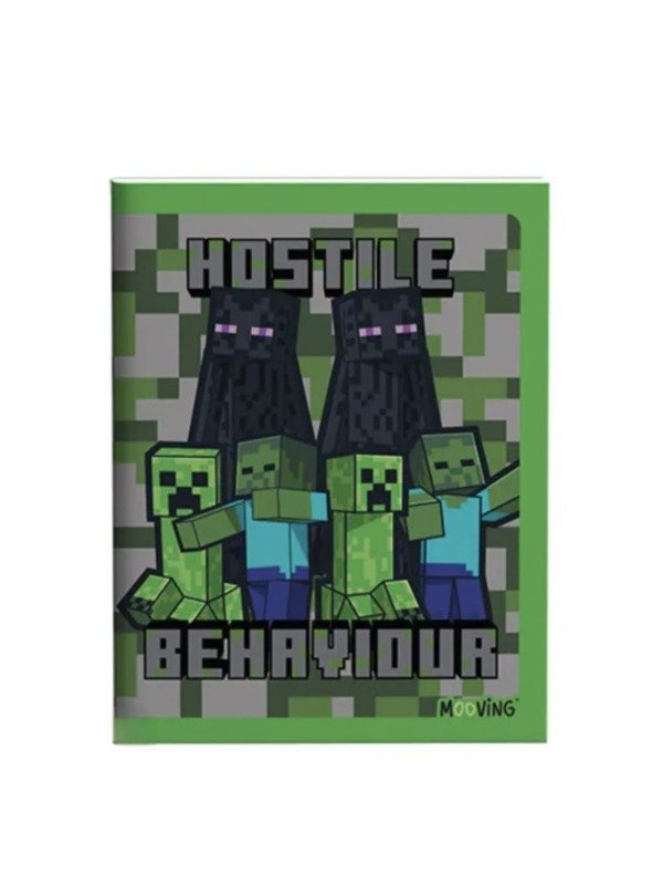Producto - Cuaderno Escolar 16x21 Tapa Flexible 48hjs Mooving - Minecraft
