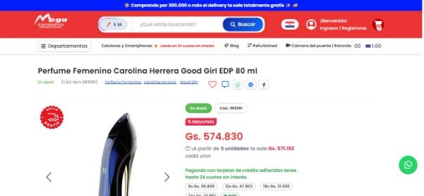 Producto - Carolina Herrera Good Girl EDP 80ml - Importado